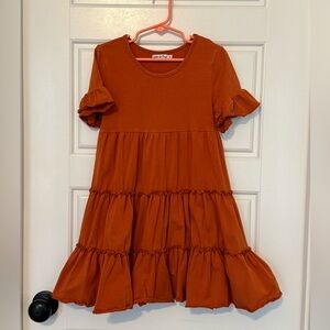 Cotton to Coast Boutique Ruffled Orange Dress